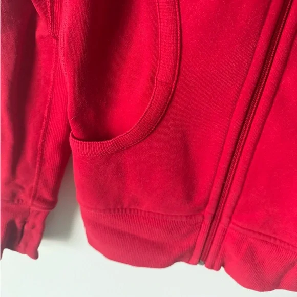 Lululemon Fitted Full Zip Scuba Hoodie Jacket Dark Red EUC Sz 8 - Picture 4 of 8